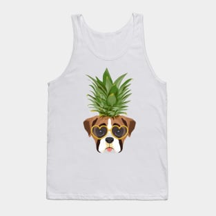 Pineapple Shirt & Gifts for Women, Kids, Boys, Teen Girls, Boxer Dog Lover Summer Tank Top